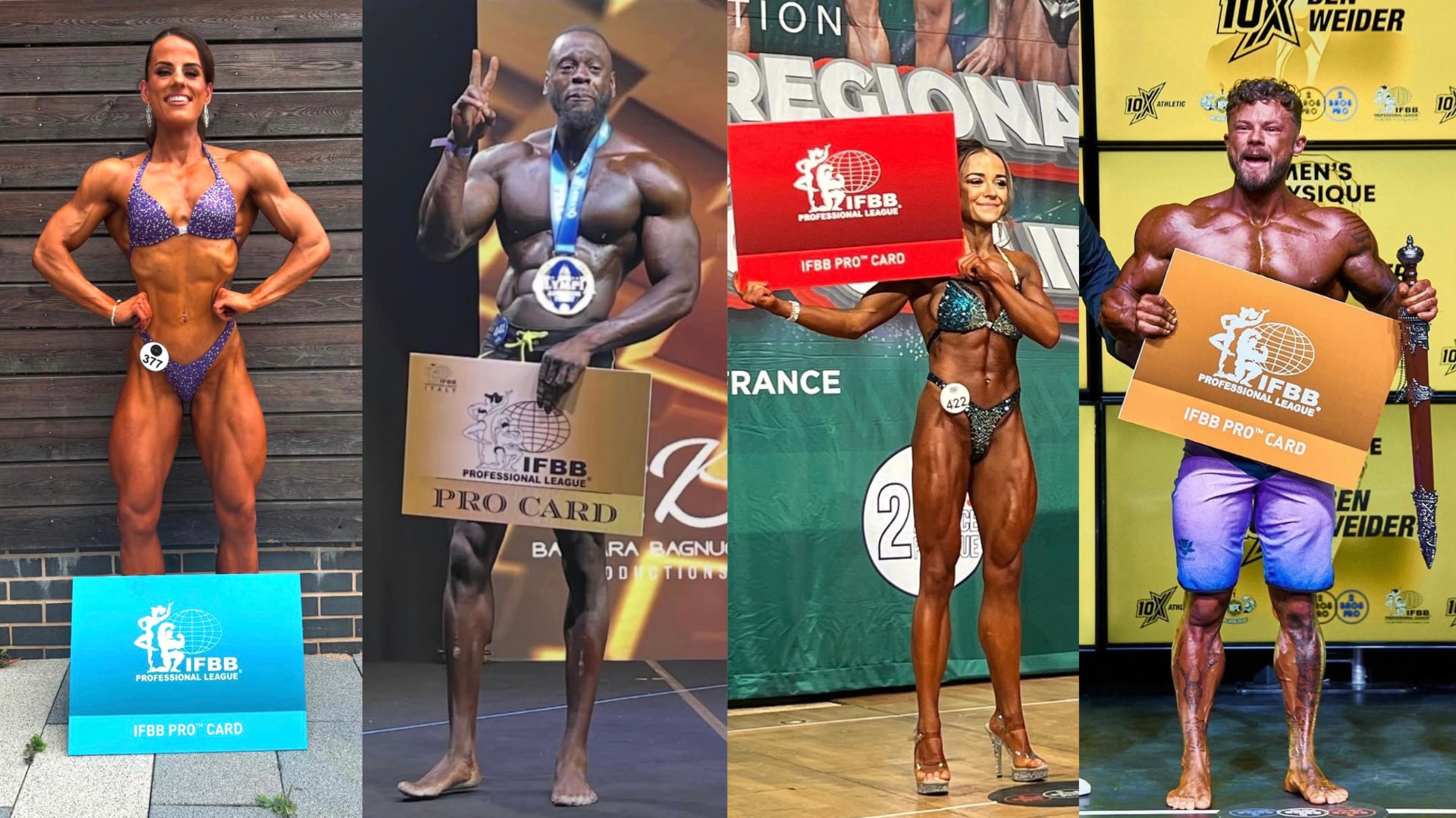 Team Blackmore athletes with IFBB Pro Cards and competition wins